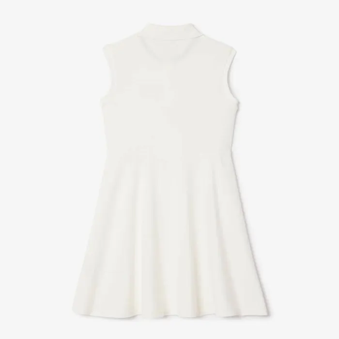Dresses and Skirts Kids Lacoste Kids039 Fit and Flare Stretch Piqu Polo Dress White 70v