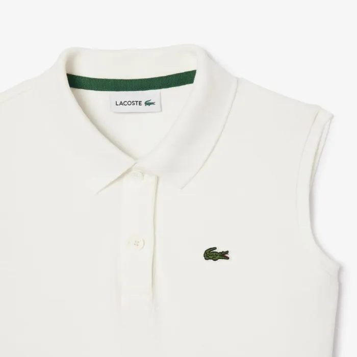 Dresses and Skirts Kids Lacoste Kids039 Fit and Flare Stretch Piqu Polo Dress White 70v