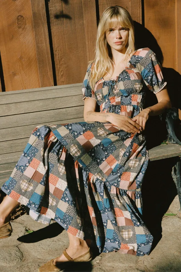 Dresses Christy Dawn Women The Brynne Dress Patchwork Blues