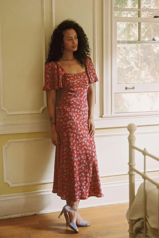 Dresses Christy Dawn Women The Carmen Dress Vermillion Tulips Dresses Christy Dawn Women The Carmen Dress Vermillion Tulips