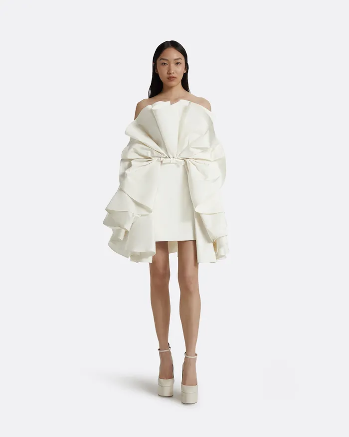 Dresses Safiyaa Women Iona Ivory Short Dress Ivory