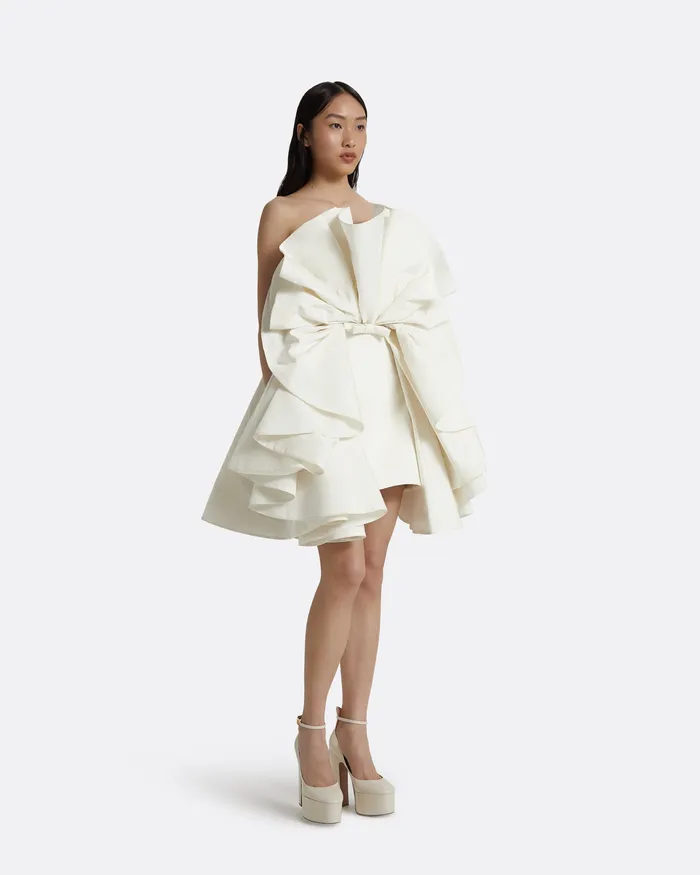 Dresses Safiyaa Women Iona Ivory Short Dress Ivory