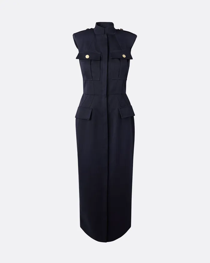 Dresses Safiyaa Women Lani Midnight Navy Midi Dress Midnight Navy