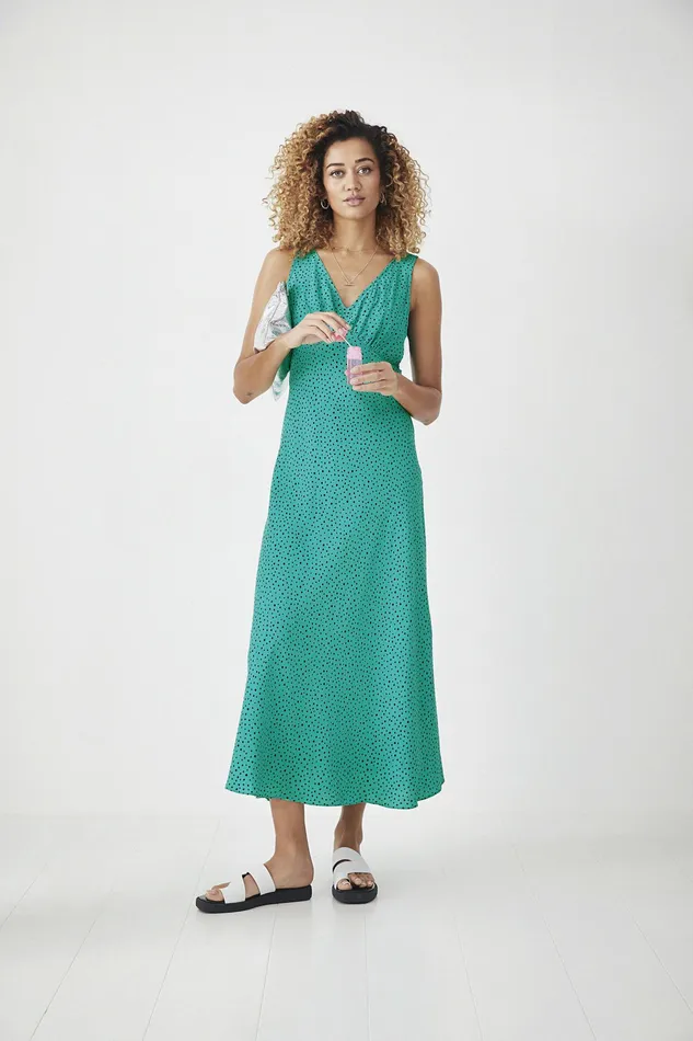 Dresses Women Hush Jemma Tea Dress Little Dots Green Black