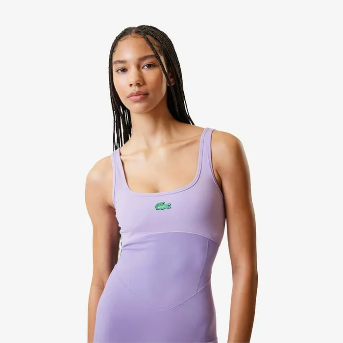 Dresses Women Lacoste Women039s Lacoste X Bandier All Motion Coloblock 6034 Bodysuit Purple Ix7