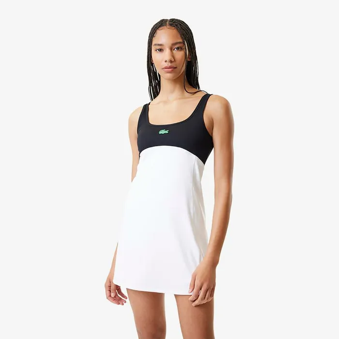 Dresses Women Lacoste Women039s Lacoste X Bandier All Motion Colorblock Dress White 001