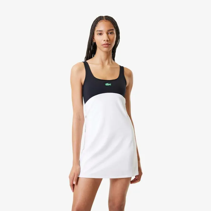 Dresses Women Lacoste Women039s Lacoste X Bandier All Motion Colorblock Dress White 001