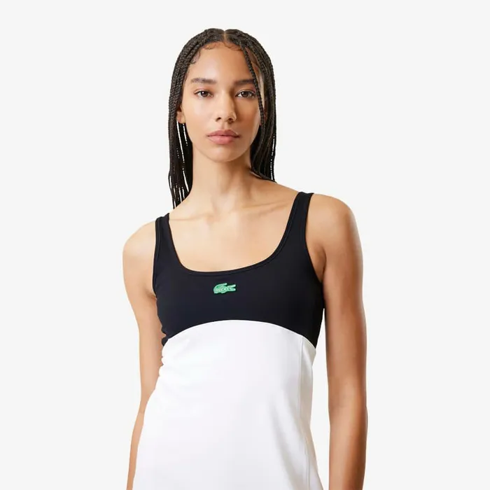 Dresses Women Lacoste Women039s Lacoste X Bandier All Motion Colorblock Dress White 001
