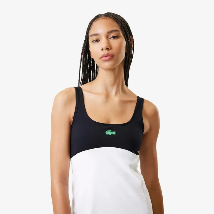 Dresses Women Lacoste Women039s Lacoste X Bandier All Motion Colorblock Dress White 001