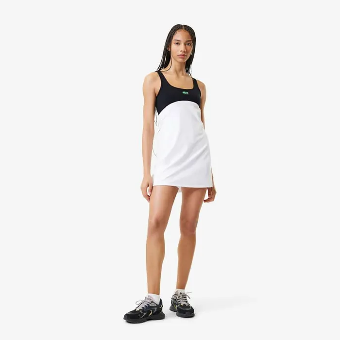 Dresses Women Lacoste Women039s Lacoste X Bandier All Motion Colorblock Dress White 001