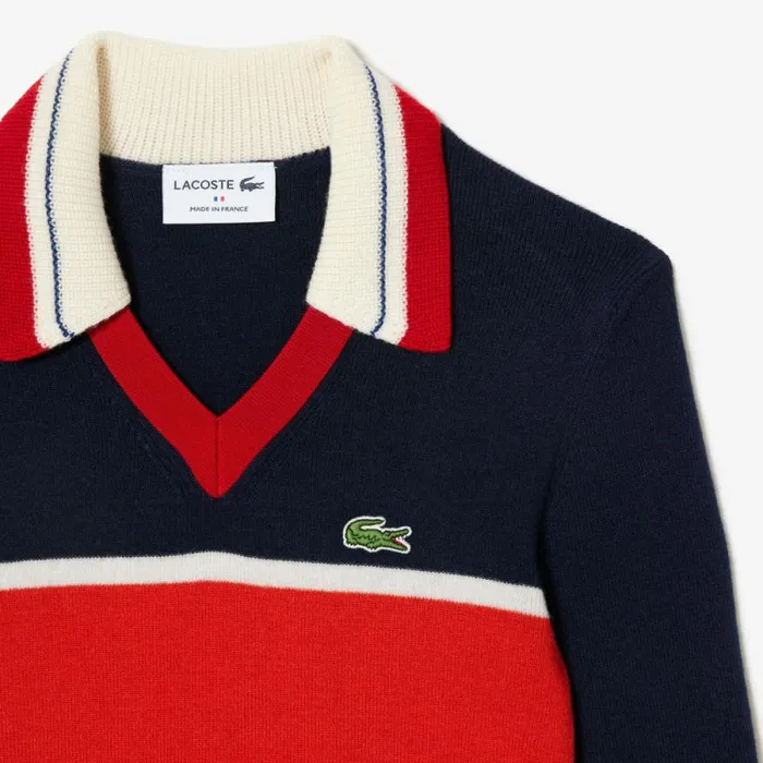 Dresses Women Lacoste Women039s Made In France Contrast Polo Dress Navy Blue Orange White Npi