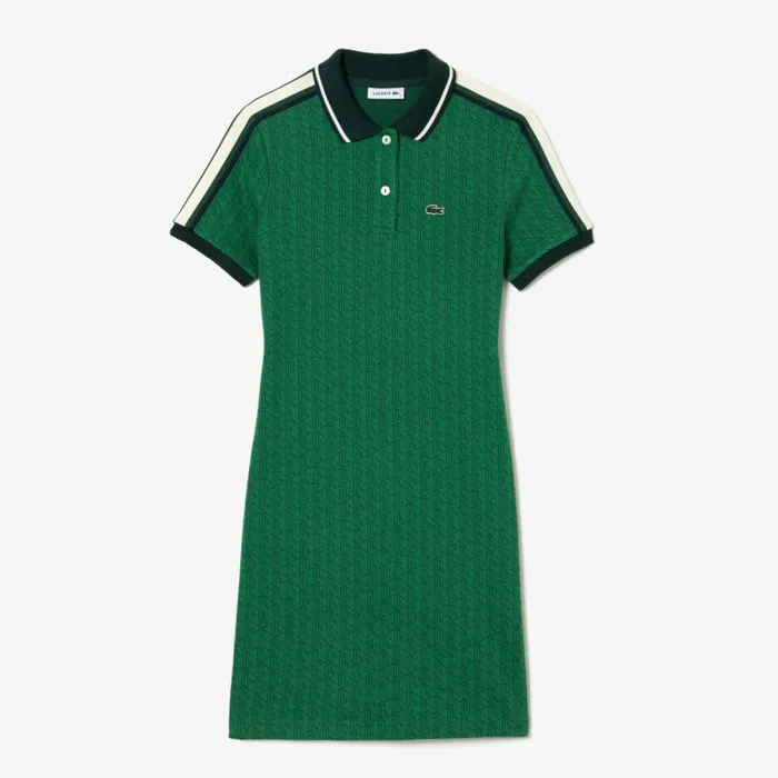 Dresses Women Lacoste Women039s Slim Fit Monogram Dress Green Qij