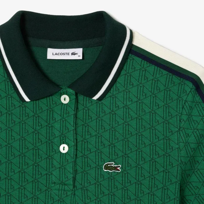 Dresses Women Lacoste Women039s Slim Fit Monogram Dress Green Qij