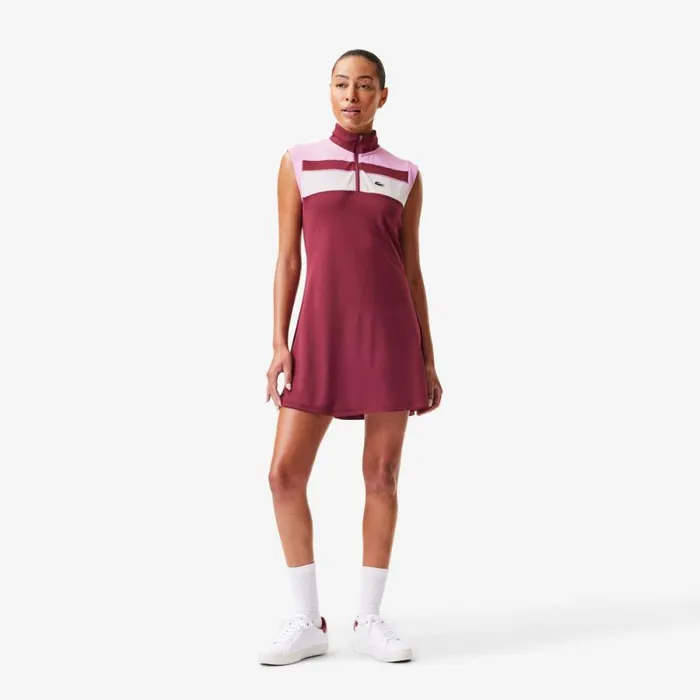 Dresses Women Lacoste Women039s Tennis Dress Bordeaux Pink Bordeaux Iyg