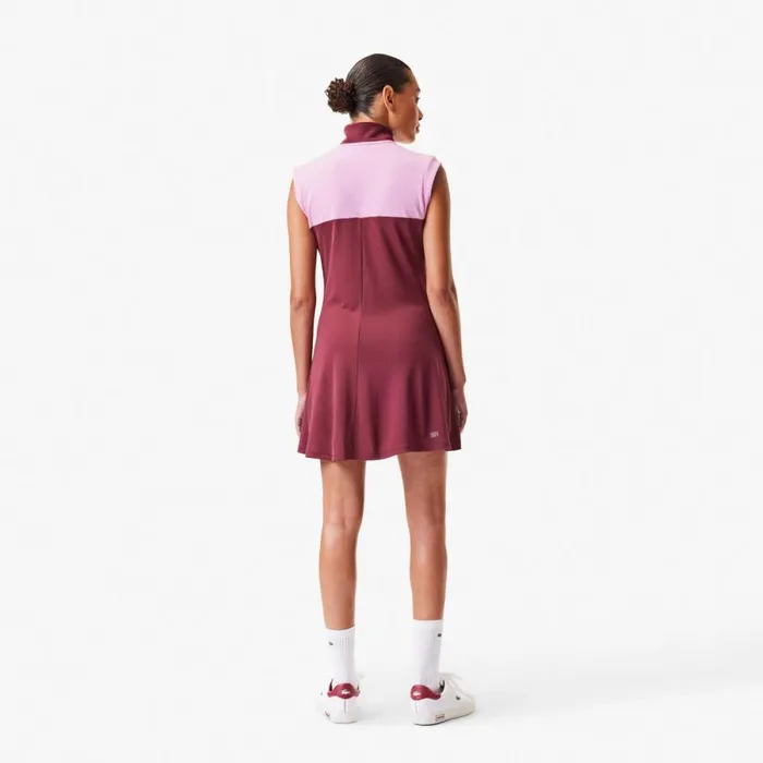 Dresses Women Lacoste Women039s Tennis Dress Bordeaux Pink Bordeaux Iyg