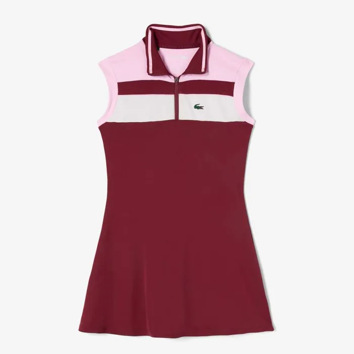 Dresses Women Lacoste Women039s Tennis Dress Bordeaux Pink Bordeaux Iyg