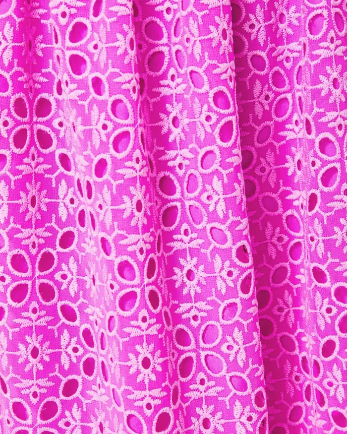 Dresses Women Lilly Pulitzer Akela Strapless Eyelet Dress Orchid Oasis Oversized Diamond Leaf Eyelet