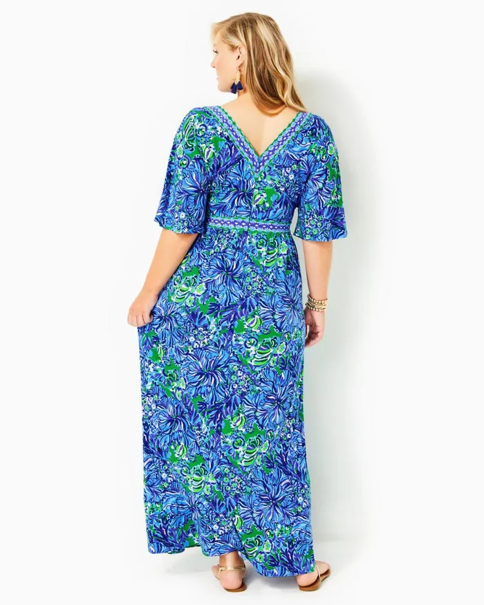 Dresses Women Lilly Pulitzer Alexandria Elbow Sleeve Cotton Wrap Dress Aegean Navy Beach Path Dresses Women Lilly Pulitzer Alexandria Elbow Sleeve Cotton Wrap Dress Aegean Navy Beach Path