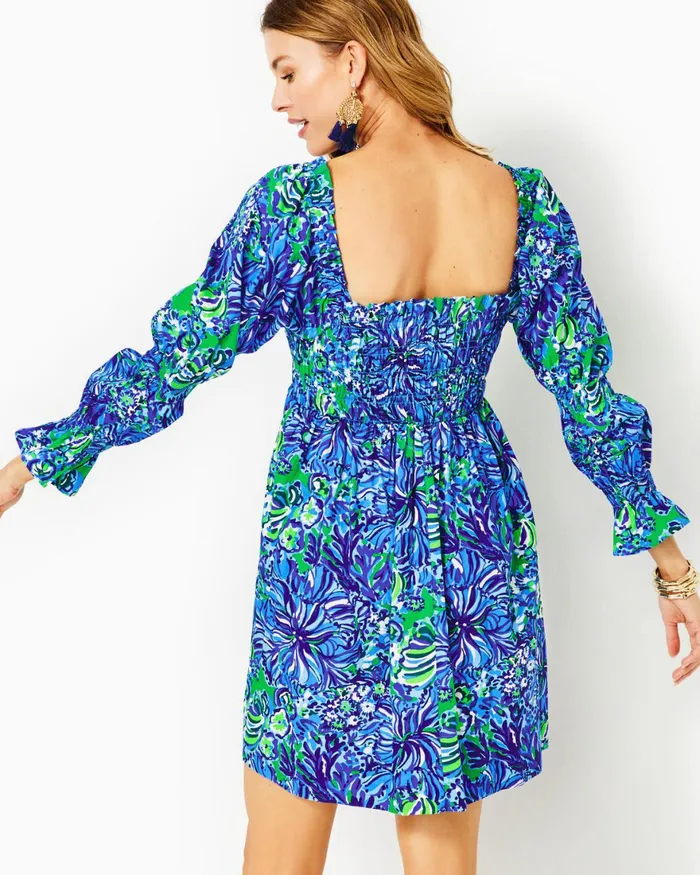 Dresses Women Lilly Pulitzer Alexandria Elbow Sleeve Cotton Wrap Dress Aegean Navy Beach Path Dresses Women Lilly Pulitzer Alexandria Elbow Sleeve Cotton Wrap Dress Aegean Navy Beach Path