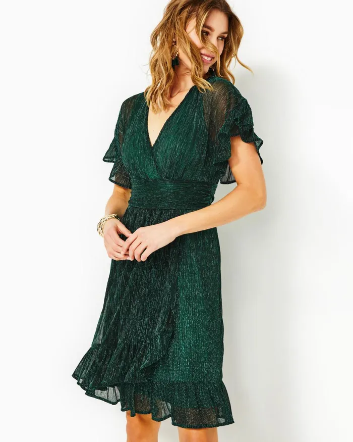 Dresses Women Lilly Pulitzer Alexandria Elbow Sleeve Cotton Wrap Dress Aegean Navy Beach Path Dresses Women Lilly Pulitzer Alexandria Elbow Sleeve Cotton Wrap Dress Aegean Navy Beach Path
