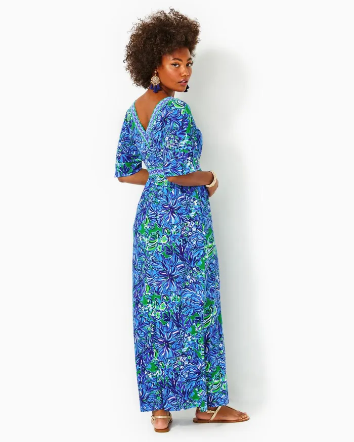 Dresses Women Lilly Pulitzer Alexandria Elbow Sleeve Cotton Wrap Dress Aegean Navy Beach Path Dresses Women Lilly Pulitzer Alexandria Elbow Sleeve Cotton Wrap Dress Aegean Navy Beach Path
