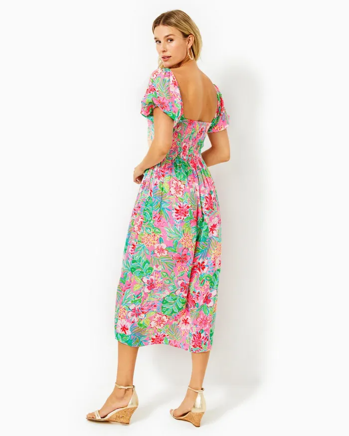 Dresses Women Lilly Pulitzer Cristiana Midi Dress Onyx Viscose Metallic Clip Dobby Dresses Women Lilly Pulitzer Cristiana Midi Dress Onyx Viscose Metallic Clip Dobby