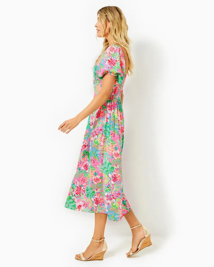 Dresses Women Lilly Pulitzer Cristiana Midi Dress Onyx Viscose Metallic Clip Dobby Dresses Women Lilly Pulitzer Cristiana Midi Dress Onyx Viscose Metallic Clip Dobby