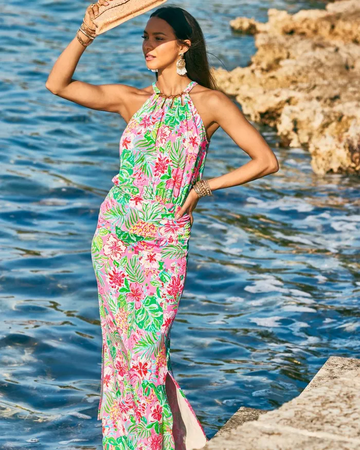 Dresses Women Lilly Pulitzer Cristiana Midi Dress Onyx Viscose Metallic Clip Dobby Dresses Women Lilly Pulitzer Cristiana Midi Dress Onyx Viscose Metallic Clip Dobby