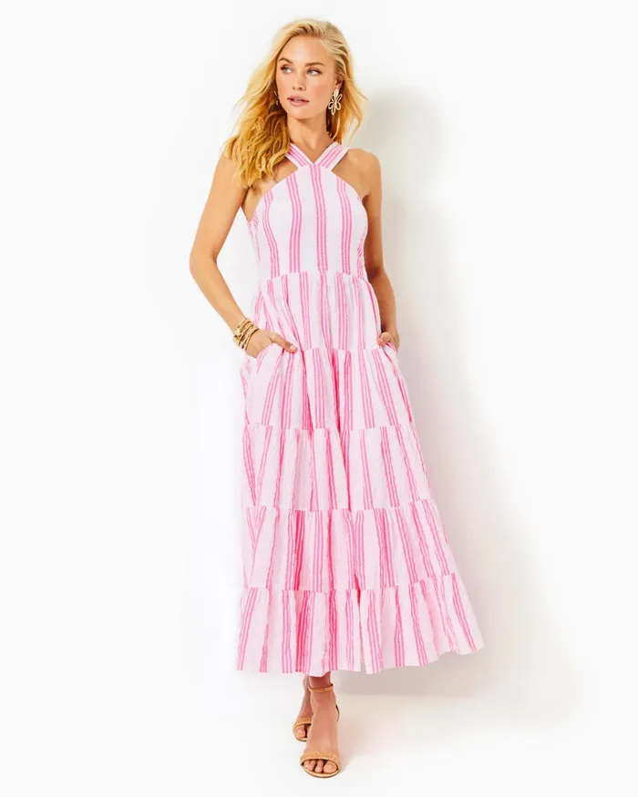 Dresses Women Lilly Pulitzer Cristiana Midi Dress Onyx Viscose Metallic Clip Dobby Dresses Women Lilly Pulitzer Cristiana Midi Dress Onyx Viscose Metallic Clip Dobby