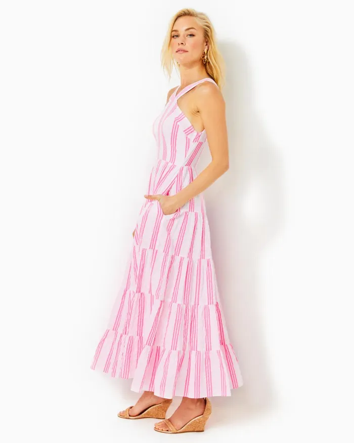 Dresses Women Lilly Pulitzer Cristiana Midi Dress Onyx Viscose Metallic Clip Dobby Dresses Women Lilly Pulitzer Cristiana Midi Dress Onyx Viscose Metallic Clip Dobby