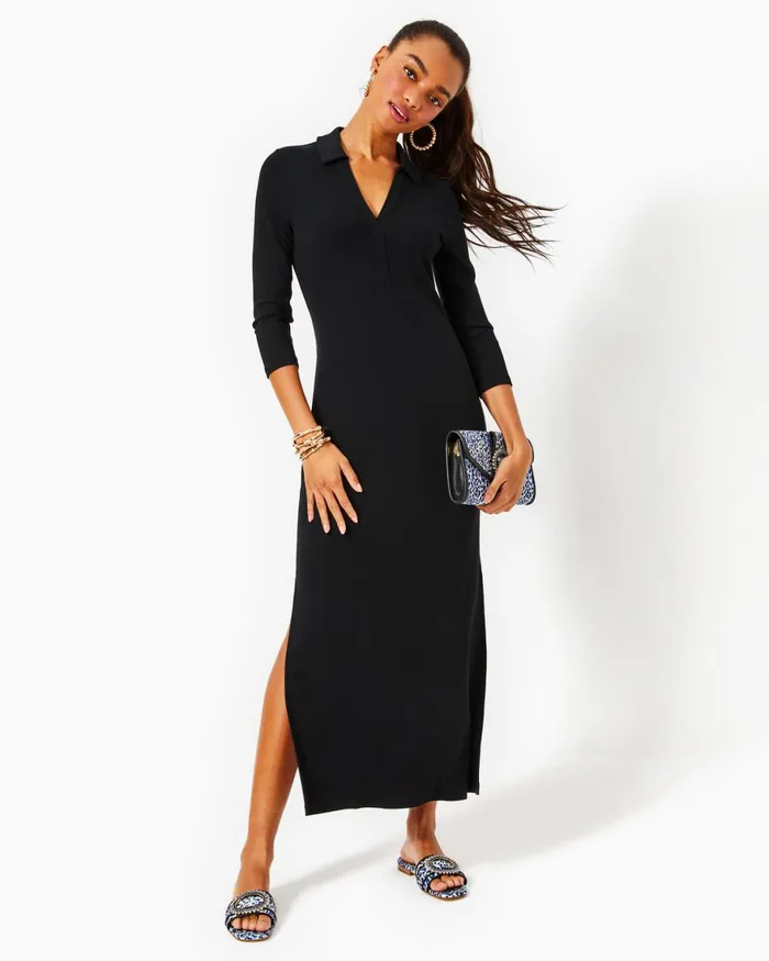 Dresses Women Lilly Pulitzer Cristiana Midi Dress Onyx Viscose Metallic Clip Dobby Dresses Women Lilly Pulitzer Cristiana Midi Dress Onyx Viscose Metallic Clip Dobby