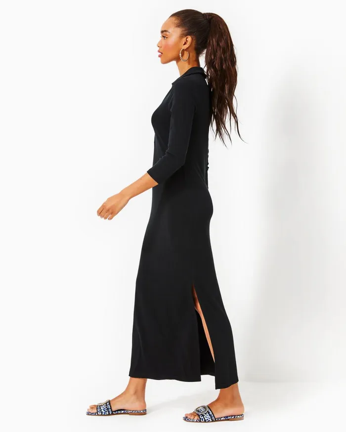 Dresses Women Lilly Pulitzer Cristiana Midi Dress Onyx Viscose Metallic Clip Dobby Dresses Women Lilly Pulitzer Cristiana Midi Dress Onyx Viscose Metallic Clip Dobby