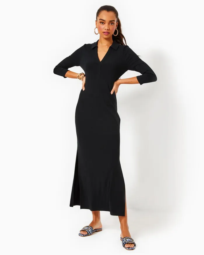Dresses Women Lilly Pulitzer Cristiana Midi Dress Onyx Viscose Metallic Clip Dobby Dresses Women Lilly Pulitzer Cristiana Midi Dress Onyx Viscose Metallic Clip Dobby