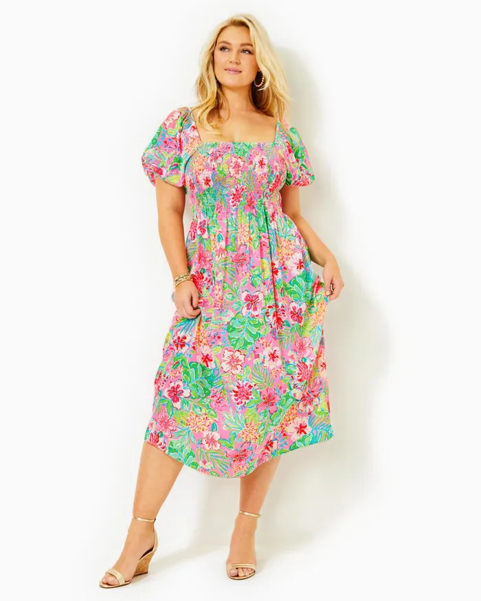 Dresses Women Lilly Pulitzer Cristiana Midi Dress Onyx Viscose Metallic Clip Dobby Dresses Women Lilly Pulitzer Cristiana Midi Dress Onyx Viscose Metallic Clip Dobby