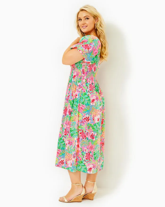Dresses Women Lilly Pulitzer Cristiana Midi Dress Onyx Viscose Metallic Clip Dobby Dresses Women Lilly Pulitzer Cristiana Midi Dress Onyx Viscose Metallic Clip Dobby