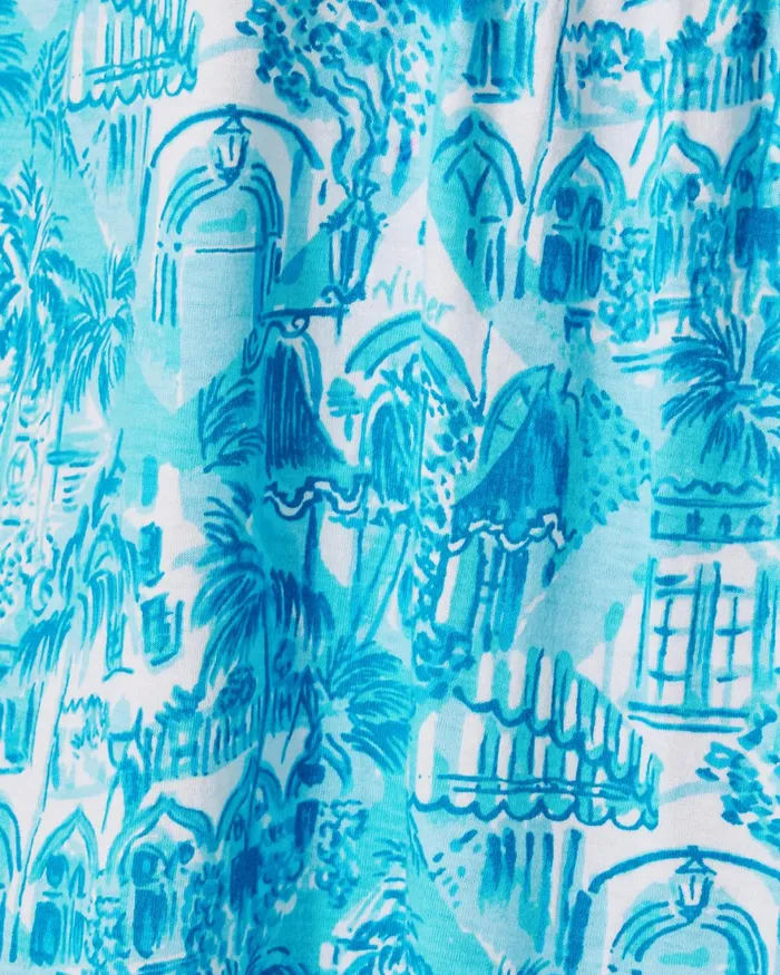 Dresses Women Lilly Pulitzer Edelyn Linen Swing Shift Dress Breakwater Blue Shells N Bells