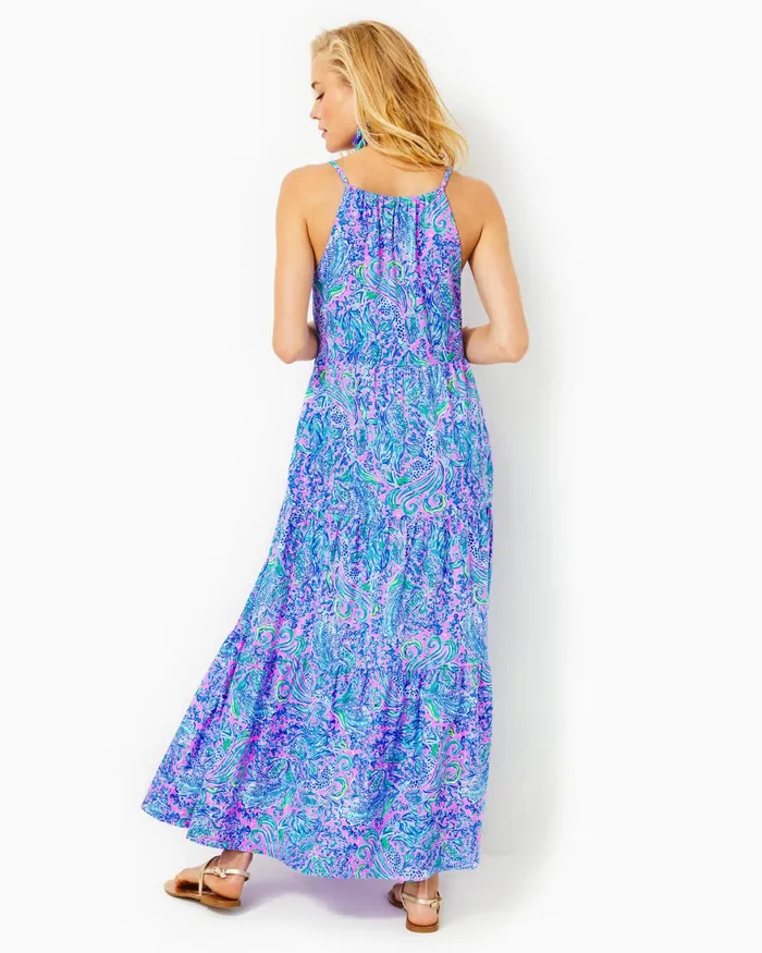Dresses Women Lilly Pulitzer Edelyn Linen Swing Shift Dress Breakwater Blue Shells N Bells