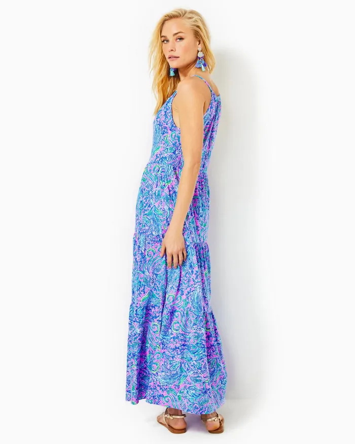 Dresses Women Lilly Pulitzer Edelyn Linen Swing Shift Dress Breakwater Blue Shells N Bells