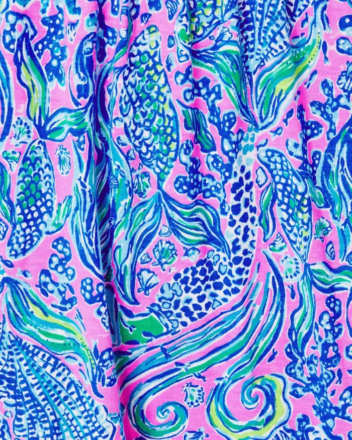Dresses Women Lilly Pulitzer Edelyn Linen Swing Shift Dress Breakwater Blue Shells N Bells