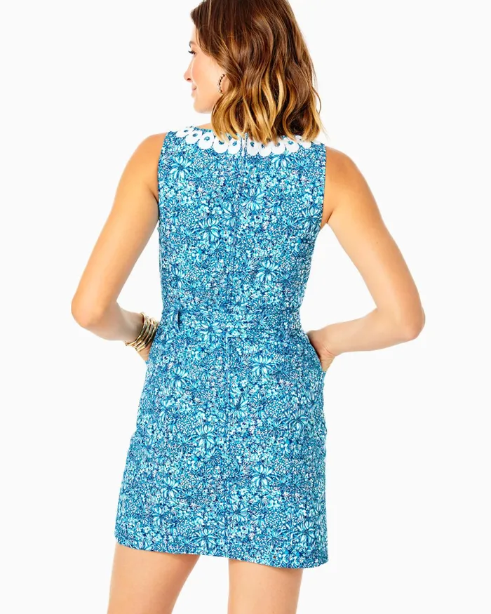 Dresses Women Lilly Pulitzer Gulianna Stretch Shift Dress Cumulus Blue Blooming Together