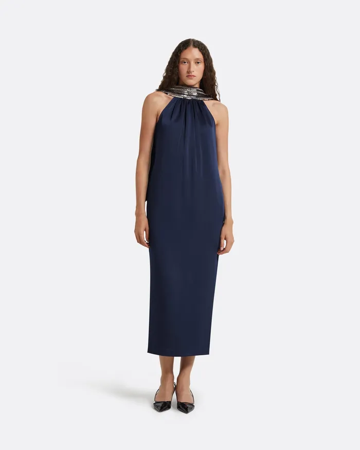 Dresses Women Safiyaa Fenix Midnight Navy Midi Dress Midnight Navy