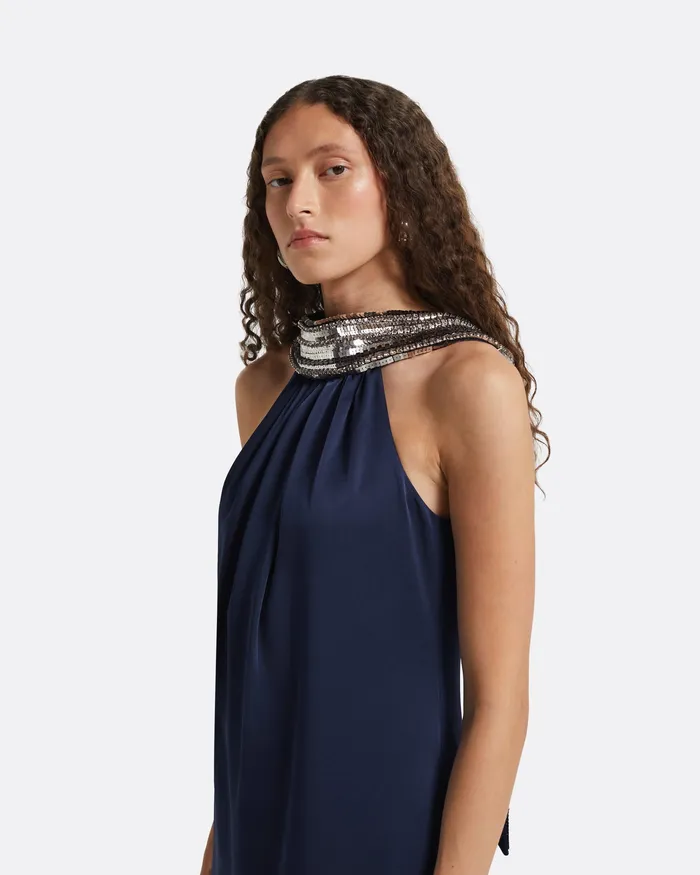 Dresses Women Safiyaa Fenix Midnight Navy Midi Dress Midnight Navy