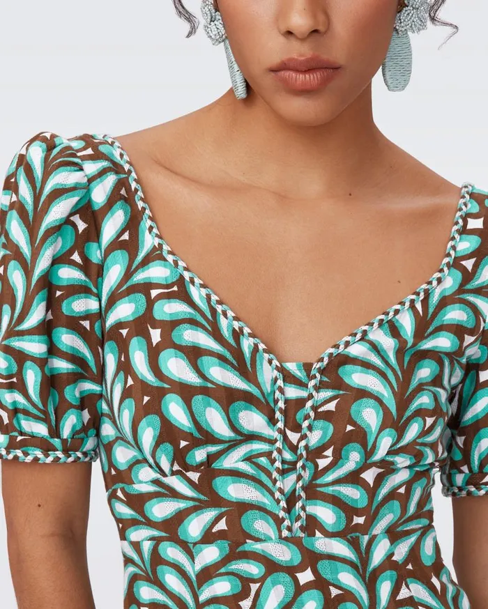 DVF Dresses Women Aire Cotton Dress Seaweed