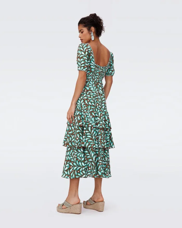 DVF Dresses Women Aire Cotton Dress Seaweed
