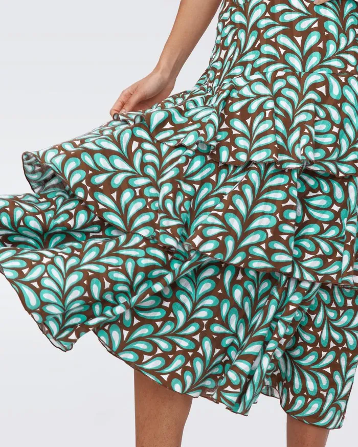 DVF Dresses Women Aire Cotton Dress Seaweed