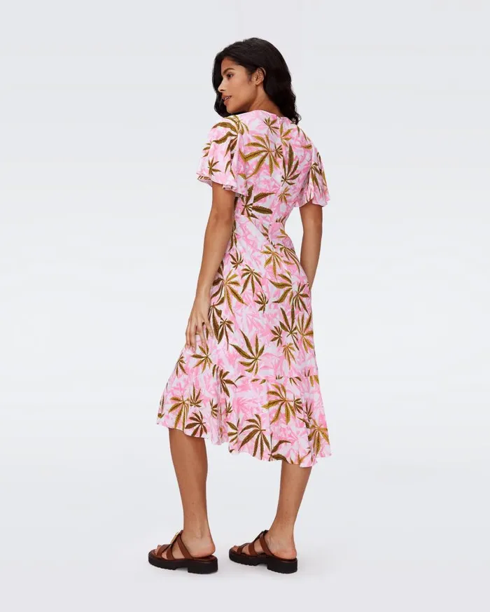 DVF Dresses Women Cecelia Dress Huge Cannabis Pink