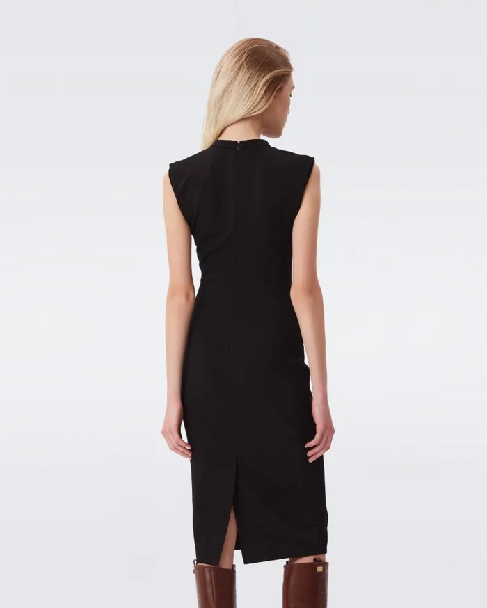 DVF Dresses Women Darrius Sleeveless Jersey Dress Black