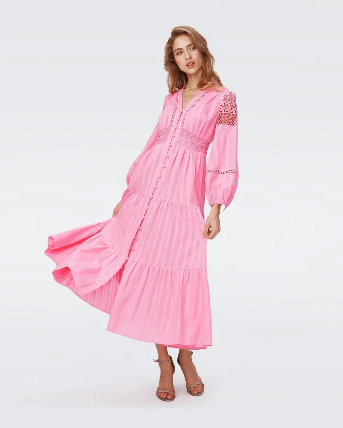 DVF Dresses Women Gigi Cotton Dress Rose Pink