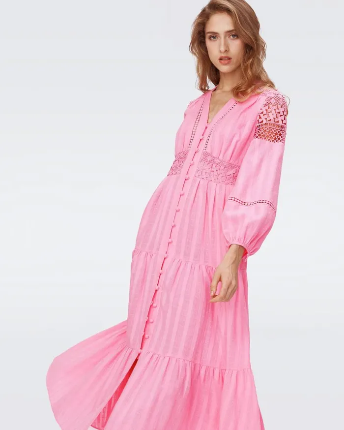 DVF Dresses Women Gigi Cotton Dress Rose Pink