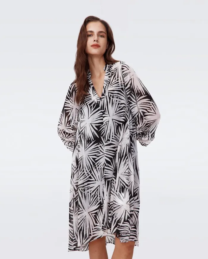 DVF Dresses Women Ileana Dress Huge Sea Holly Black